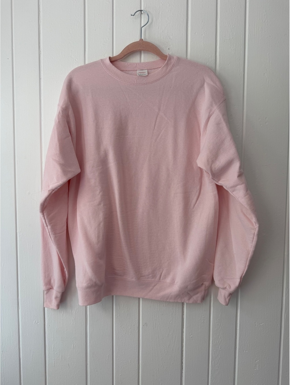 Hanes EcoSmart Pink Crewneck Sweatshirt, Medium, 50% Cotton 50% Polyester
